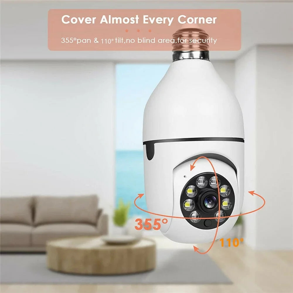 Bulb Camera Security H-Party HD Outdoor, Cameras, Light 2.4G Wide 5G Night Toner Security Pack 360¡ã 1080P Camera, 4 Security, & Cameras Home Security Outdoor Wireless for Wifi Vision Viewing,