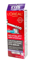 Derm Revitalift Serum L'Oreal 2.5% 0.6oz Hyaluronic Intensives Eye Acid+Caffeine