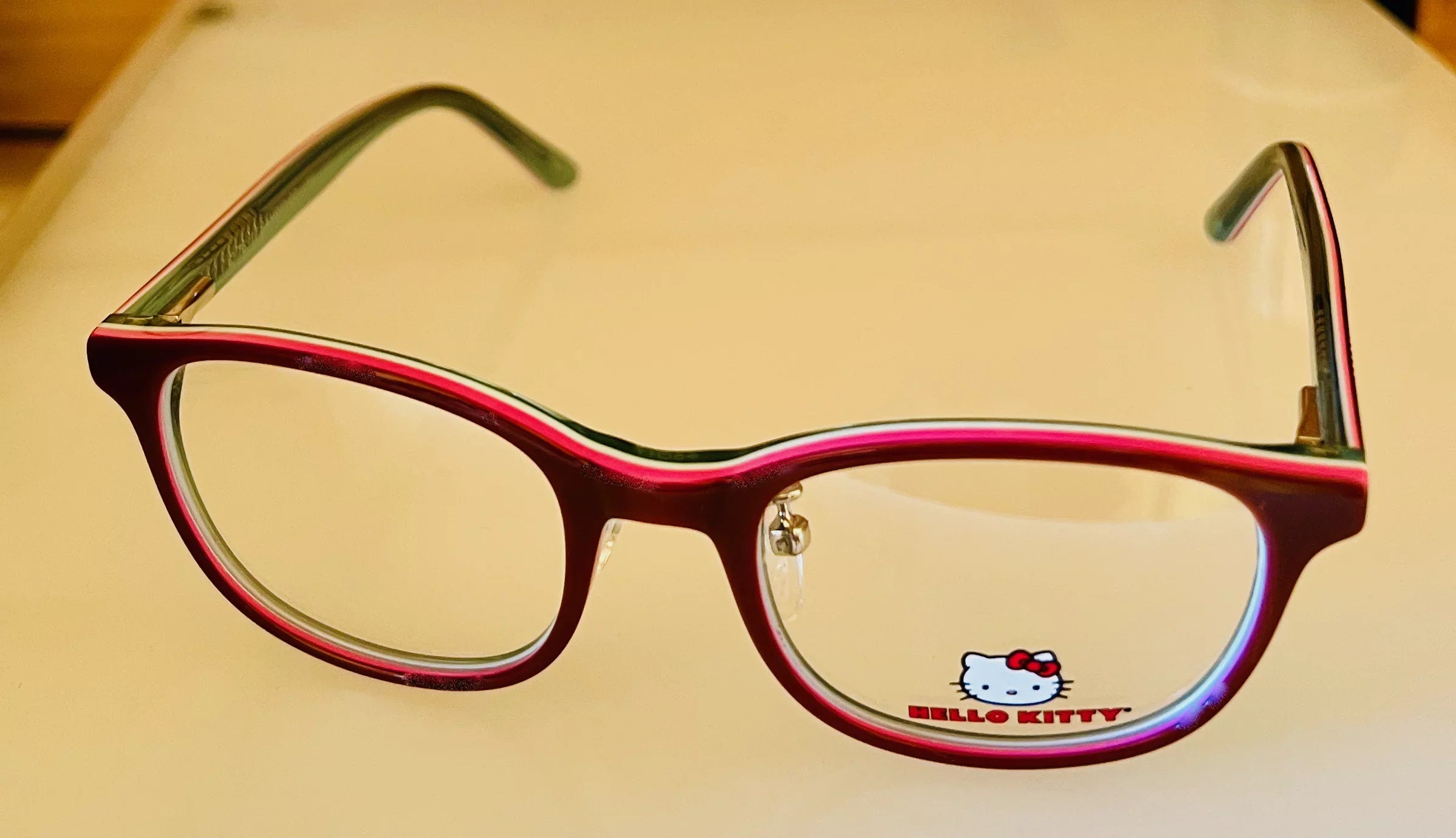 Kitty Plastic Soft 285 Frame Red Girls Rectangle Hello Eyewear 45mm