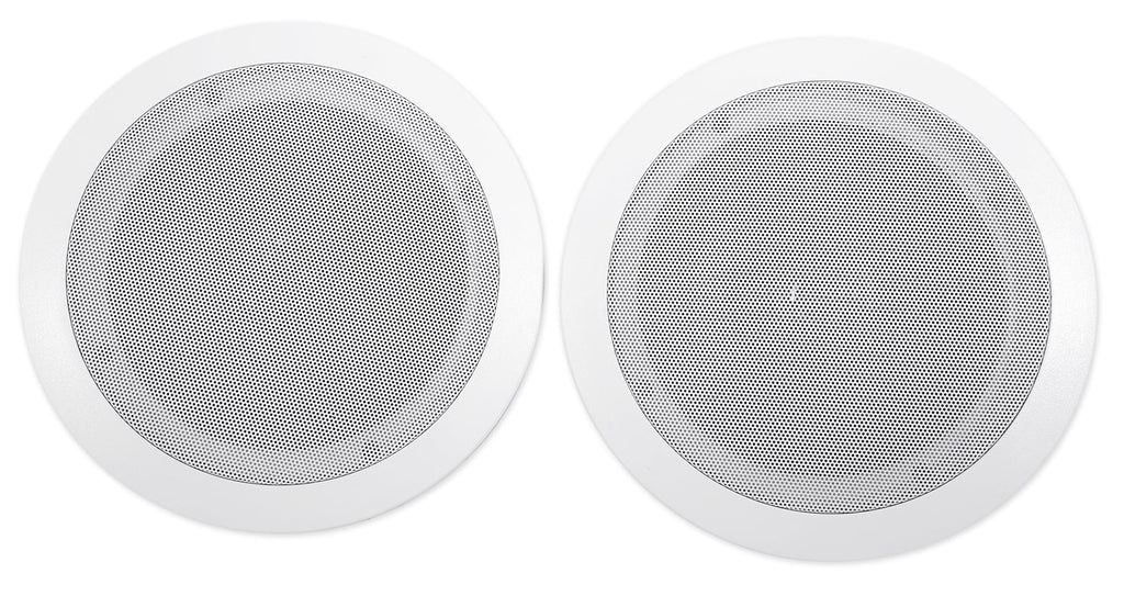 Ceiling Receiver+(8) LED Tube Theater Speakers Rockville Amp/Home 6.5" White