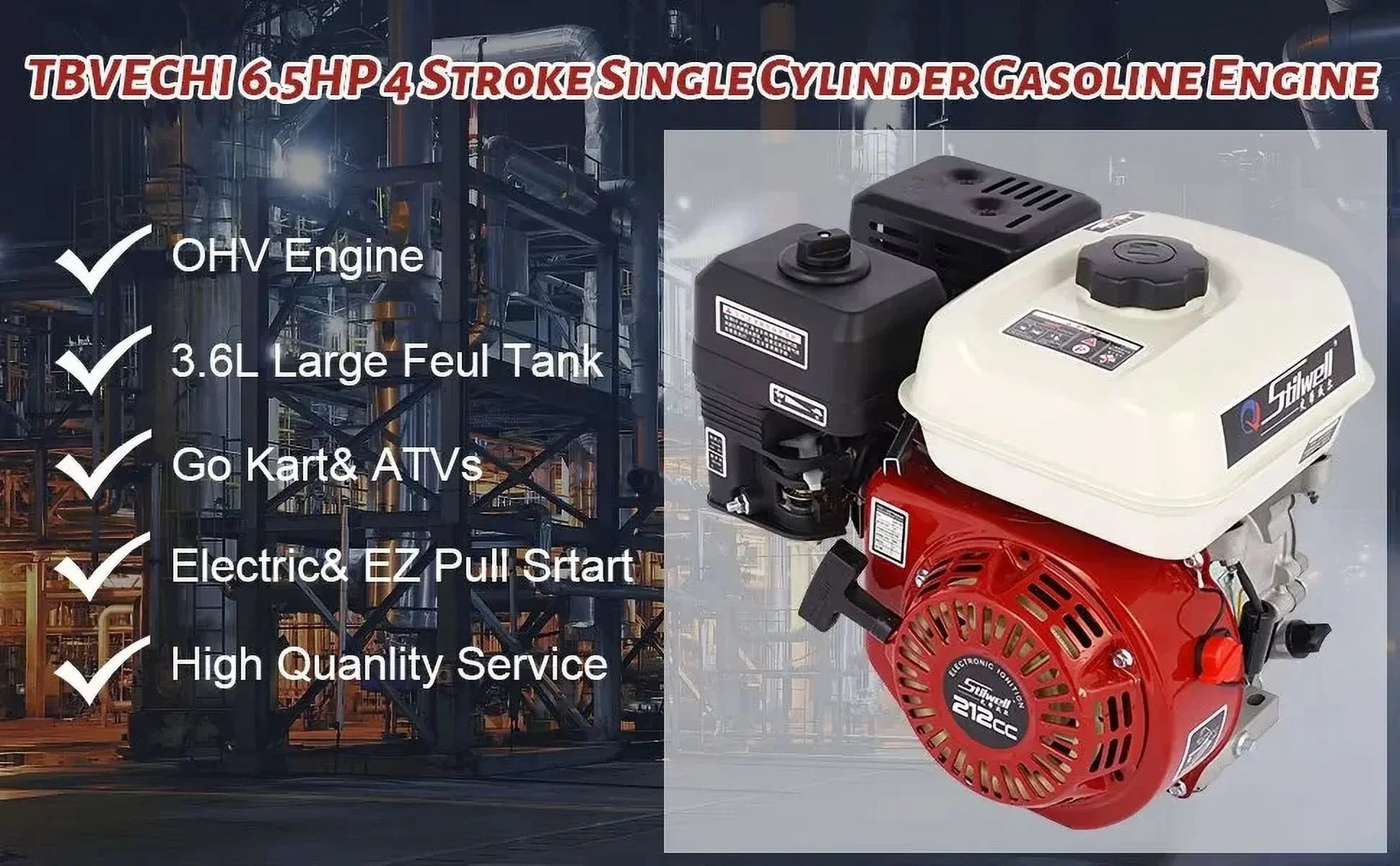 Cylinder Engine OHV Air TFCFL GX160 6.5HP Honda 160cc Single Cooled 4 Gas Stroke For
