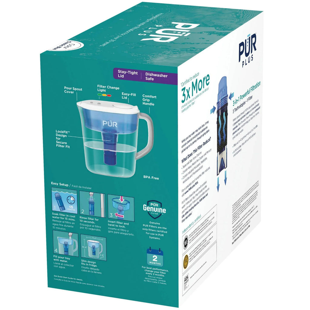 System Pitcher PLUS PPT110WA 11 Water White/Blue Cup Filtration