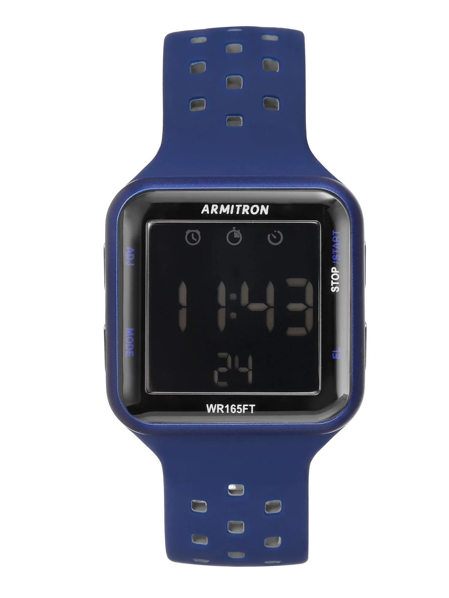 Watch Blue Silicon Armitron Sport Square Men's