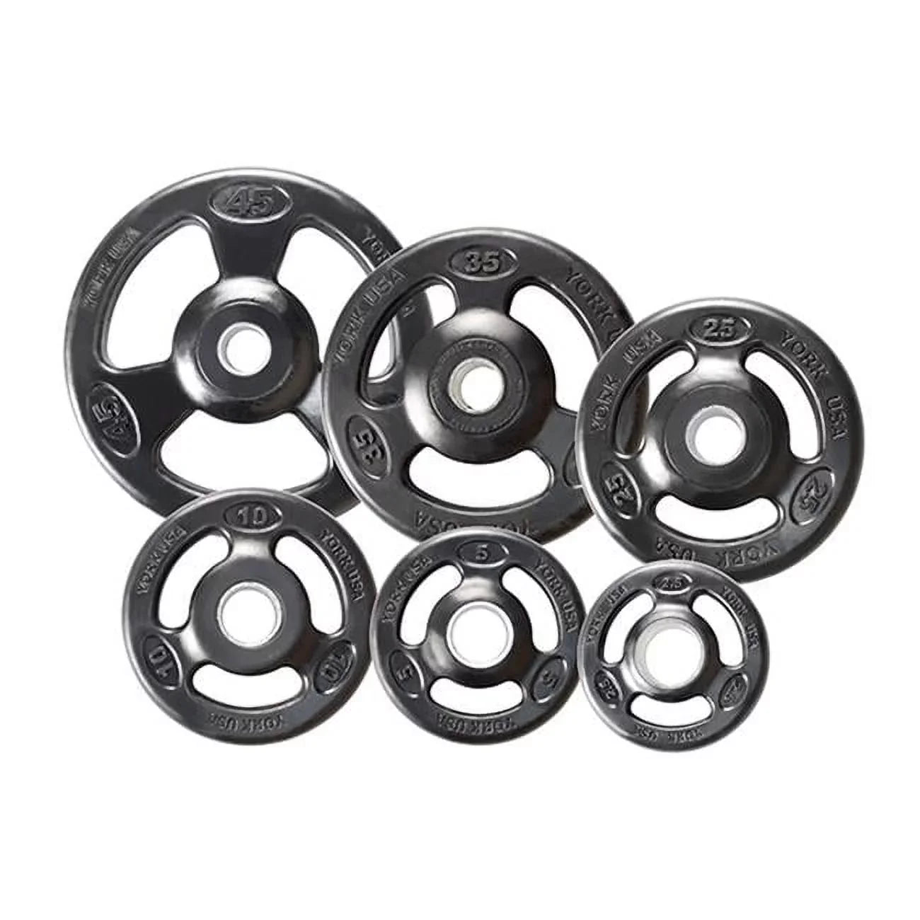 10 Black Olympic Plate- - Grip Steel lbs Composite Barbell Iron York