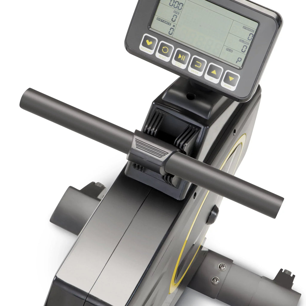 with Monitor 8 CIRCUIT Foldable Deluxe Wheels/LCD Machine AMZ-986RW Settings/Transport Magnetic Resistance Rowing FITNESS