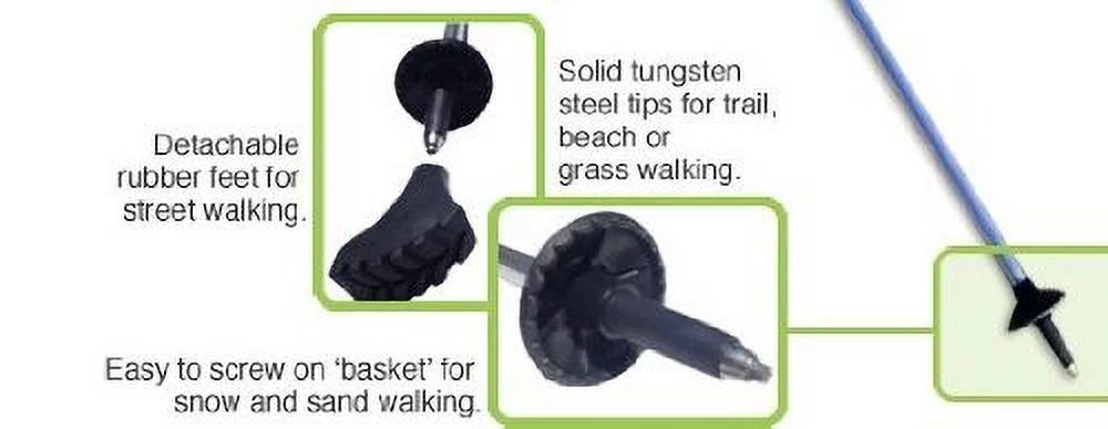 Flip Pair Hiking with Locks, & Collapsible Camera Poles Feet, York Mount, Digital Rubber Nordic and Trekking