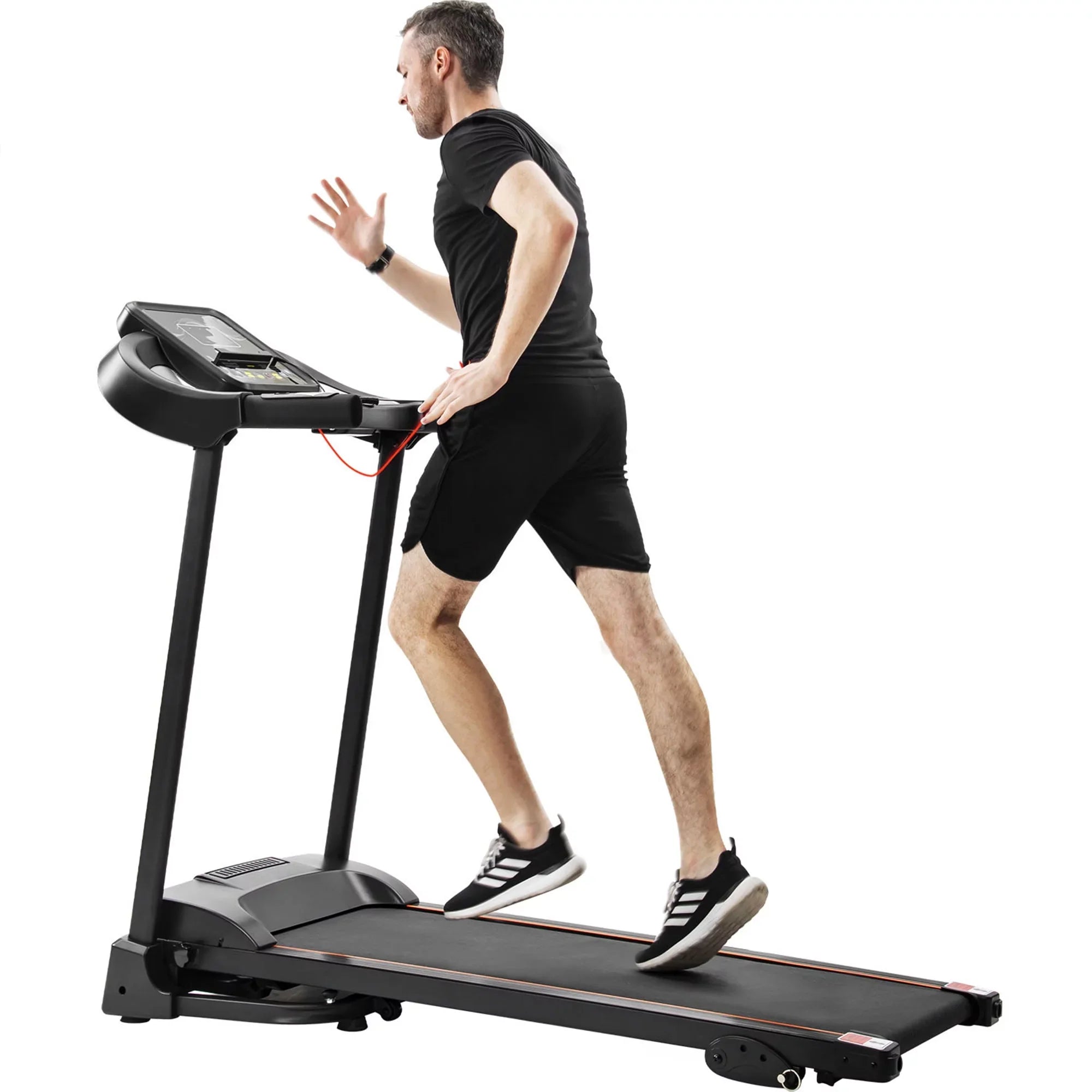 Adjuster with Speakers Audio Running Jogging Motorized Treadmill Easy Folding Machine and Incline Compact