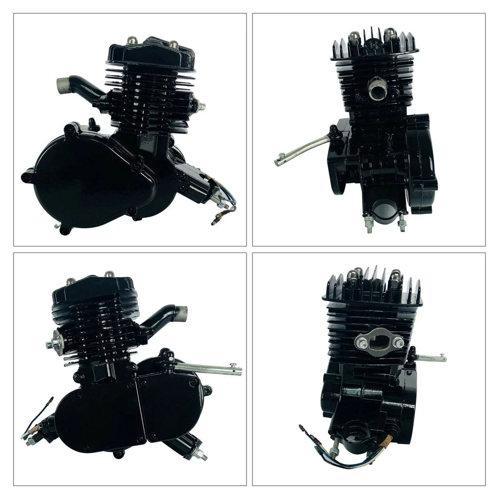 Motor Bicycle Air-Cooled Engine Bike Black Gas Petrol 2-Stroke 80cc Full Motorized Miumaeov Single Assembled Cylinder