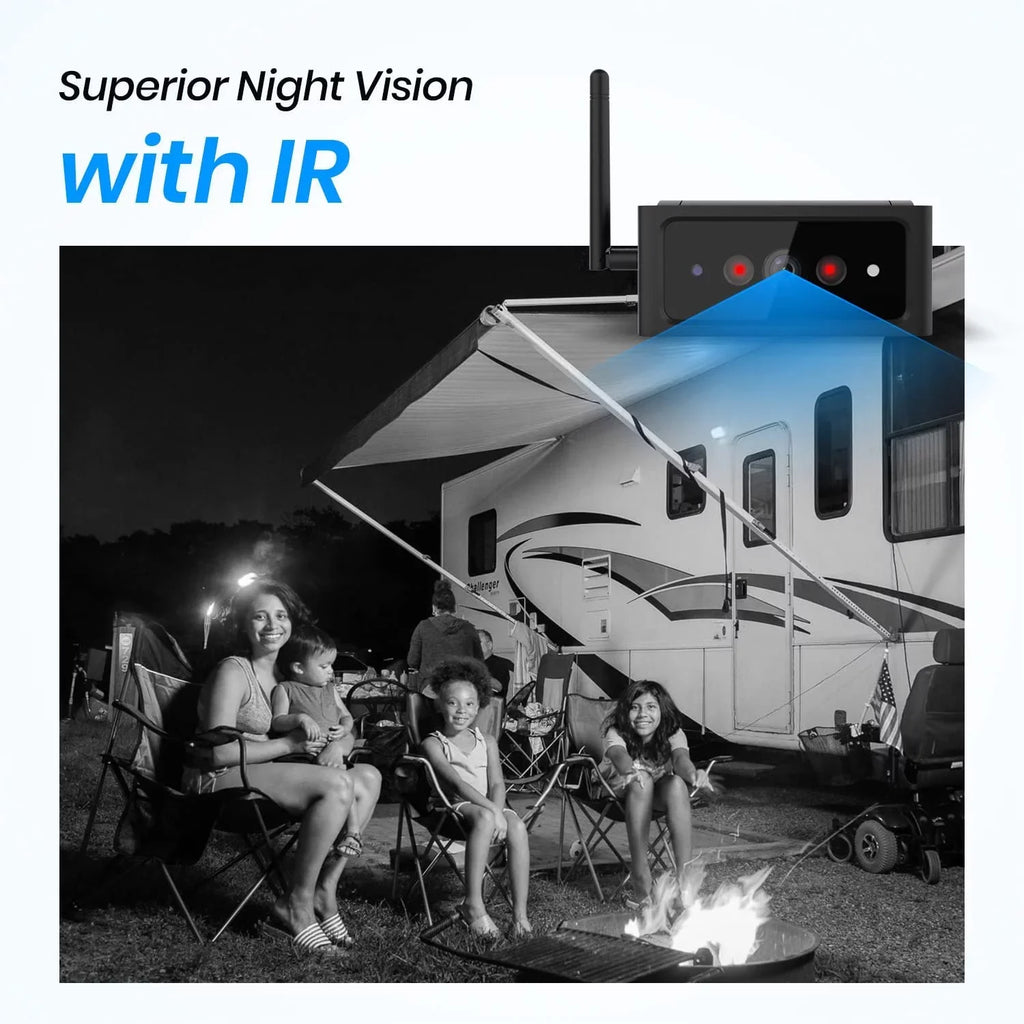 Channel Systems HD Trucks, Security with Up Reverse Camera Trailer Wireless Solar Monitor Camera Wireless Camera Auto-Vox for Backup 2 Back 7'' Camera(Solar4) RV
