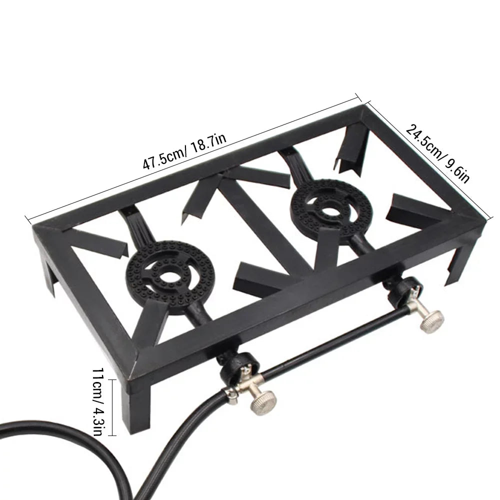 OWSOO Cast Double Propane (Standard), Iron BBQ Gas Camping Furnace Patio for for Excursions Stove Cooking