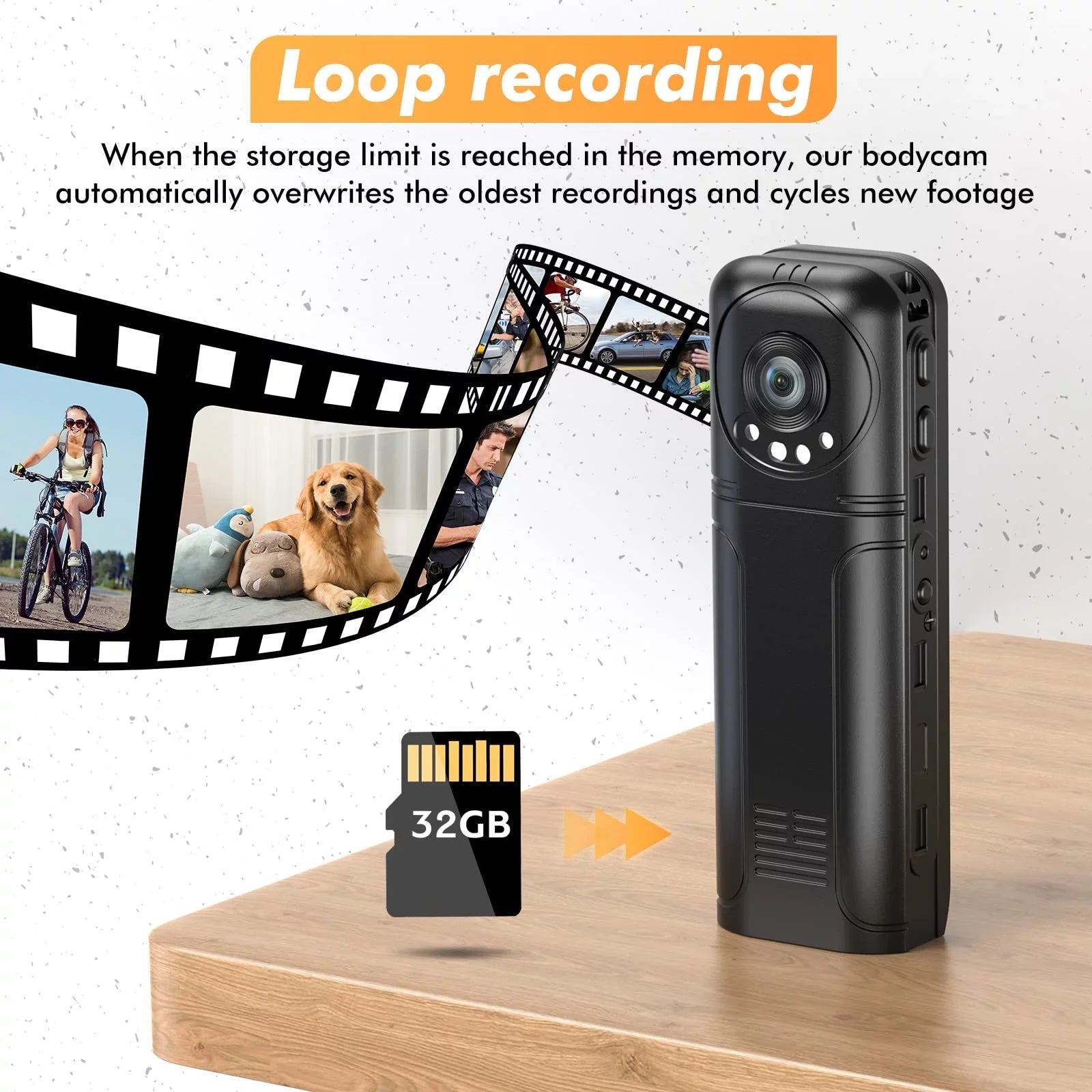 Video Worn Losfom and Recording 1296P with (Only Audio Body WiFi Camera) Camera Camera, Z02 Body
