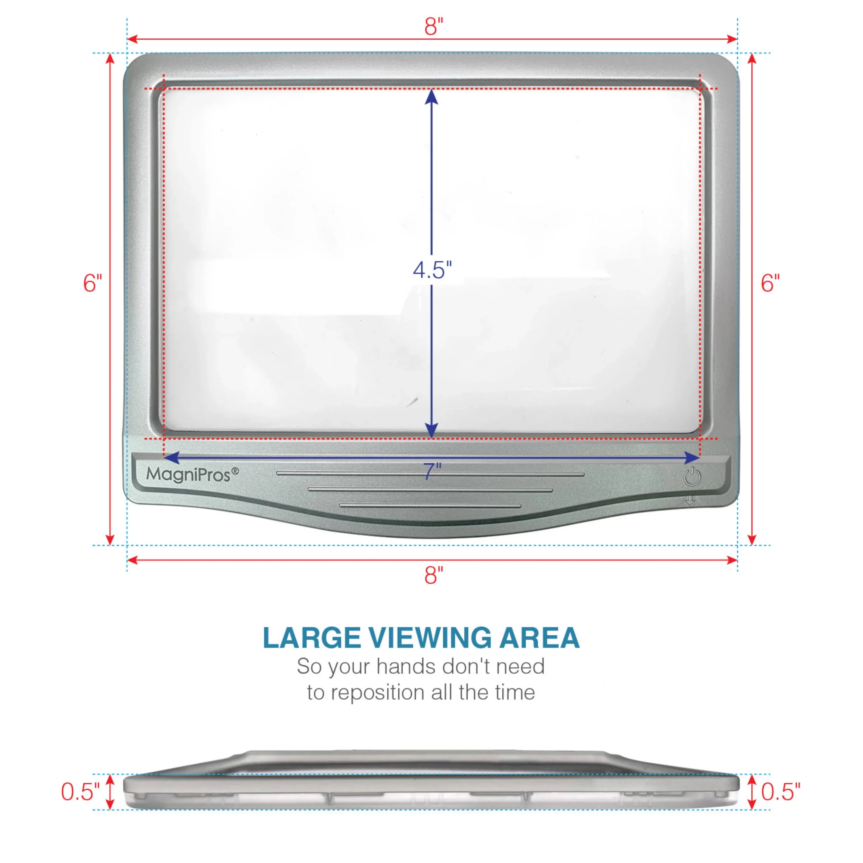 Aging Print, Eye Anti-Glare Lens Reading 5X for Small Vision Eyes, to LED Magnifier Page & Seniors Strain-Perfect Large Reduce & MagniPros Low for