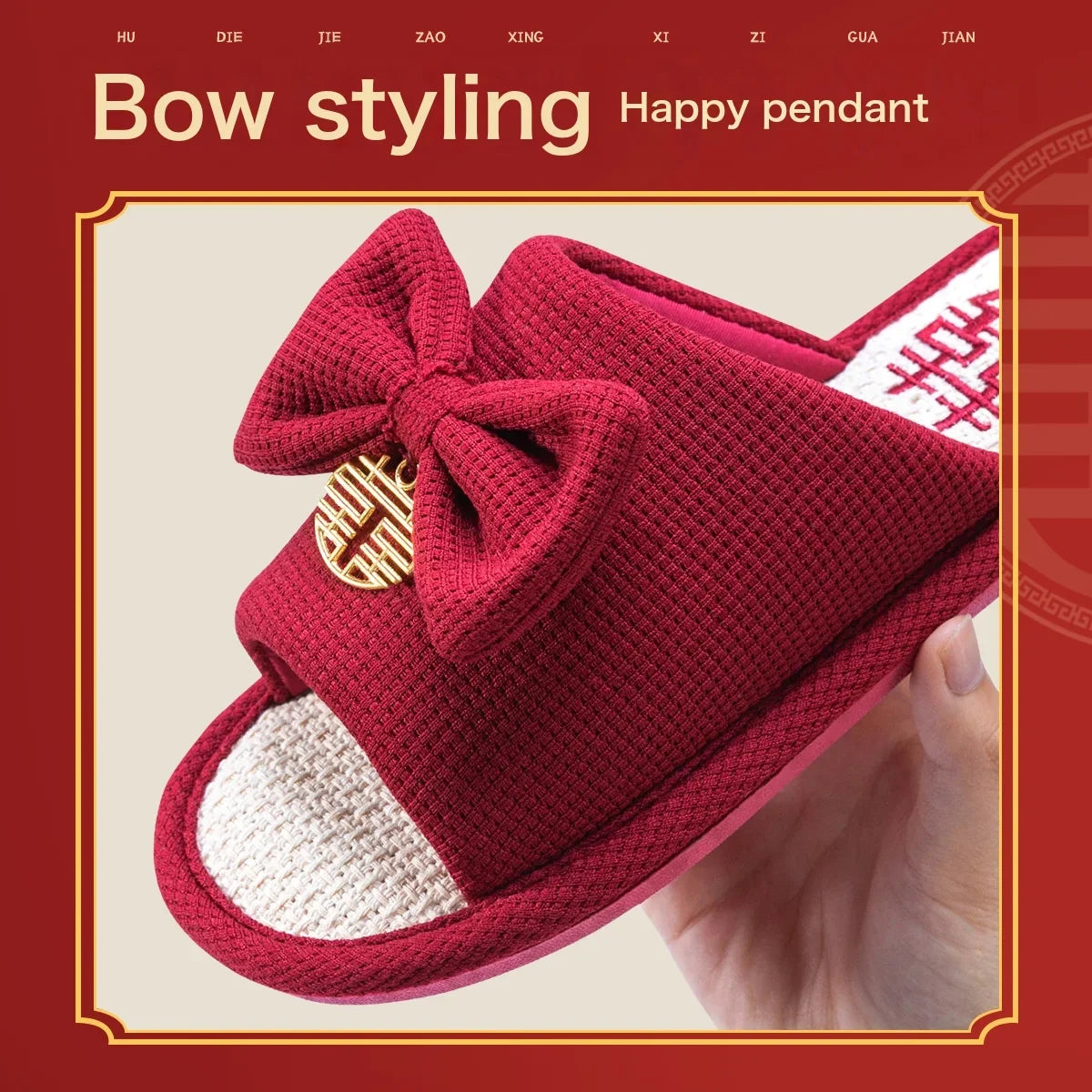 Pair Luxury Newly Wedding Festive Couple Groom To Accompany Married Light Bride Ladies Slippers Red Bride The Men And Of Shoes Bridal