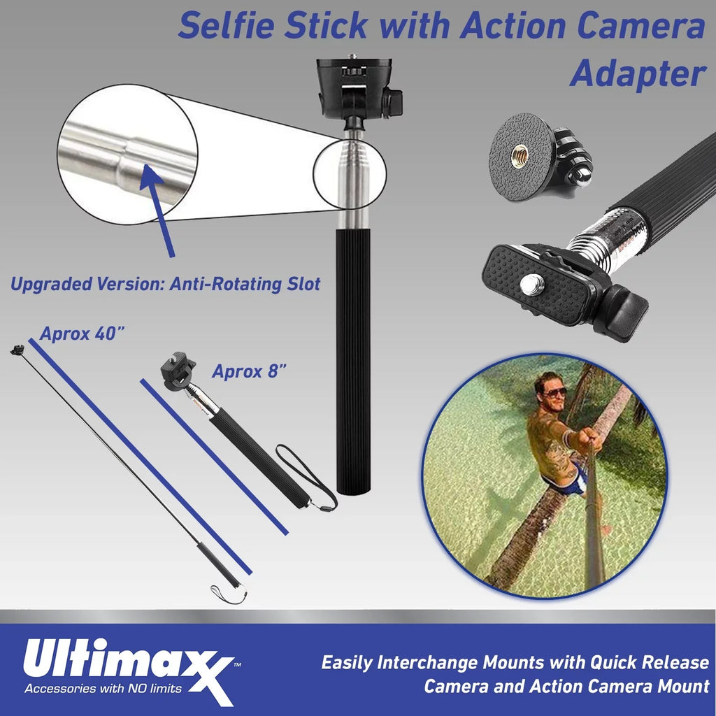 w Hero HERO11 Accessory Black Mega Mini Monopod 64GB Tripod 11 Kit Bundle GoPro
