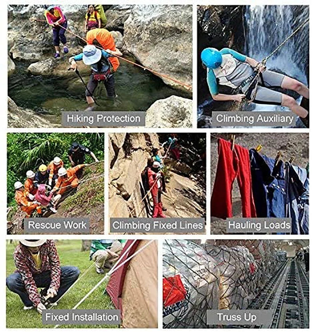 Rope XBEN Rock Rope Escape for Parachute Climbing 50M(160ft) X Outdoor Rescue Climbing Fire Rope Static Equipment Climbing Ice