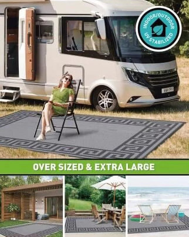designs) Rug x Mats Outdoor 12' (Reversible 2 9' Gray with Patio