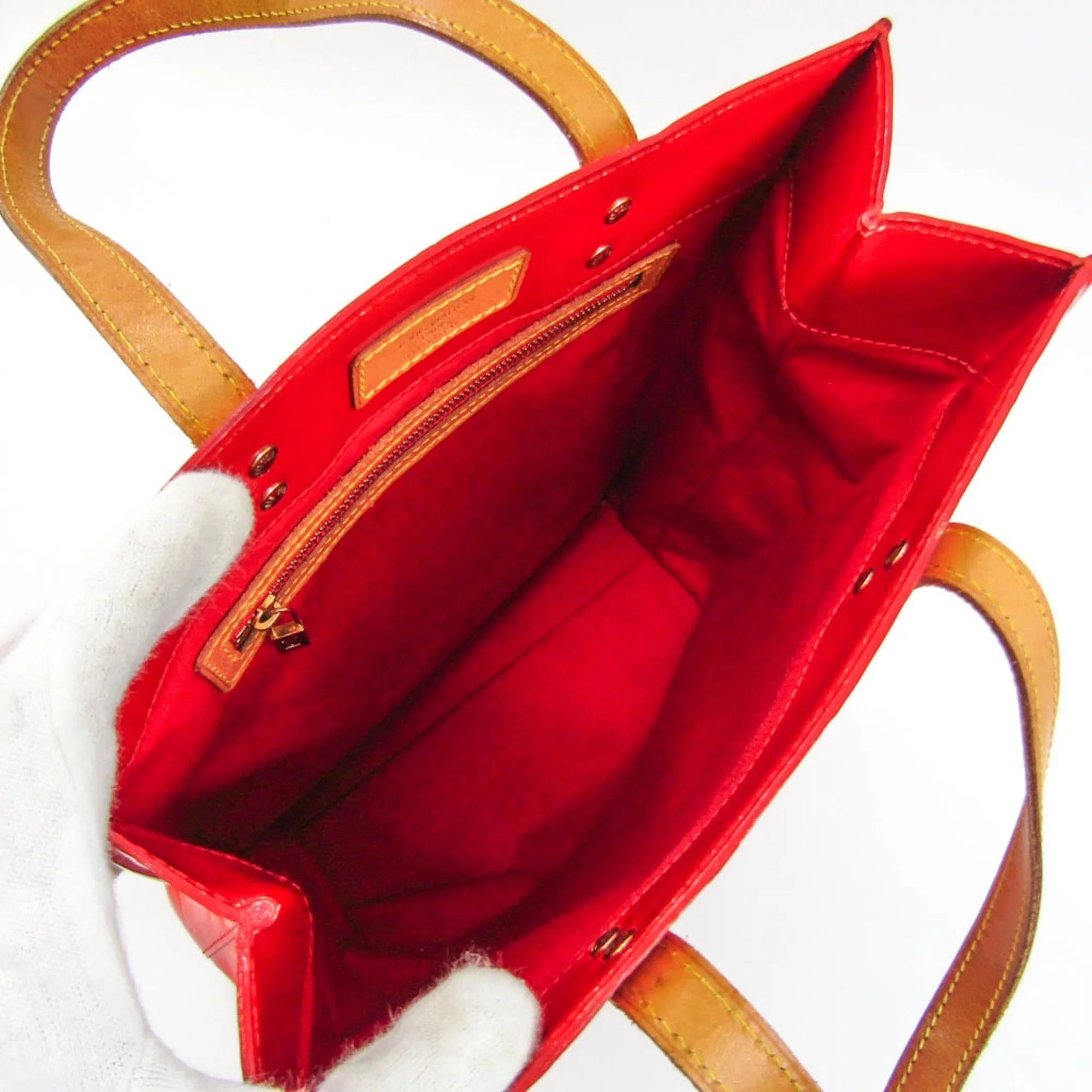 Monogram M91086 Louis Rouge Women's Vuitton Reade (Good) Pre-Owned MM Vernis Handbag
