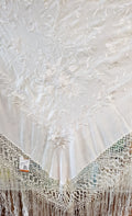 Spanish De Manton Stole Silk Canton Champagne Manila Wrap Shawl