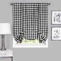 Plaid - Tie Curtain Window Gingham Country Treatment Black Shade Up Chic