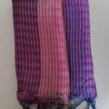 Silk Shawl - Purple Striped Tricolor Thin Vegan