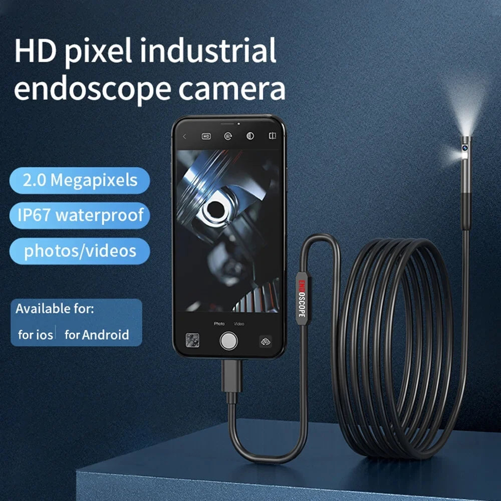 Phone Waterproof Adjustable Type-C LED Inspection 7.9mm Android Mobile Borescope IP67 Endoscope IOS Camera for Built-in Lights
