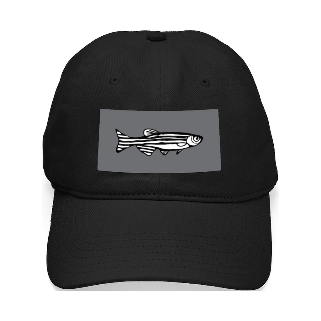 Adjustable Black Printed Black Hat - Canvas Zebrafish CafePress - Baseball Cap Cotton