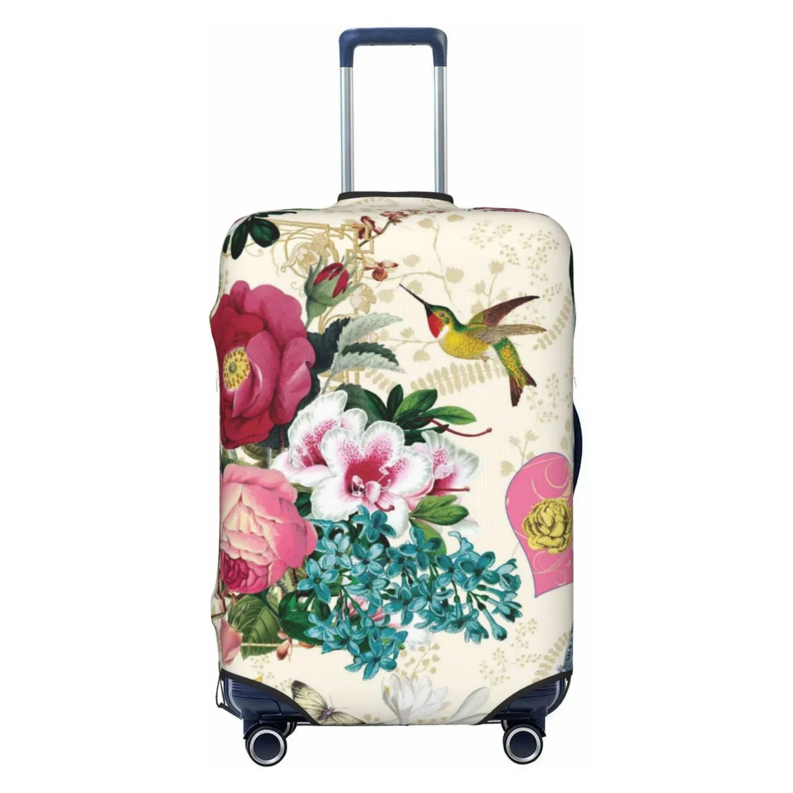 Easygdp inch Protective Rose Cover Luggage Butterfly with Elastic Print Zipper Suitcase 18-32 -Medium and Washable Bird Fits Hidden