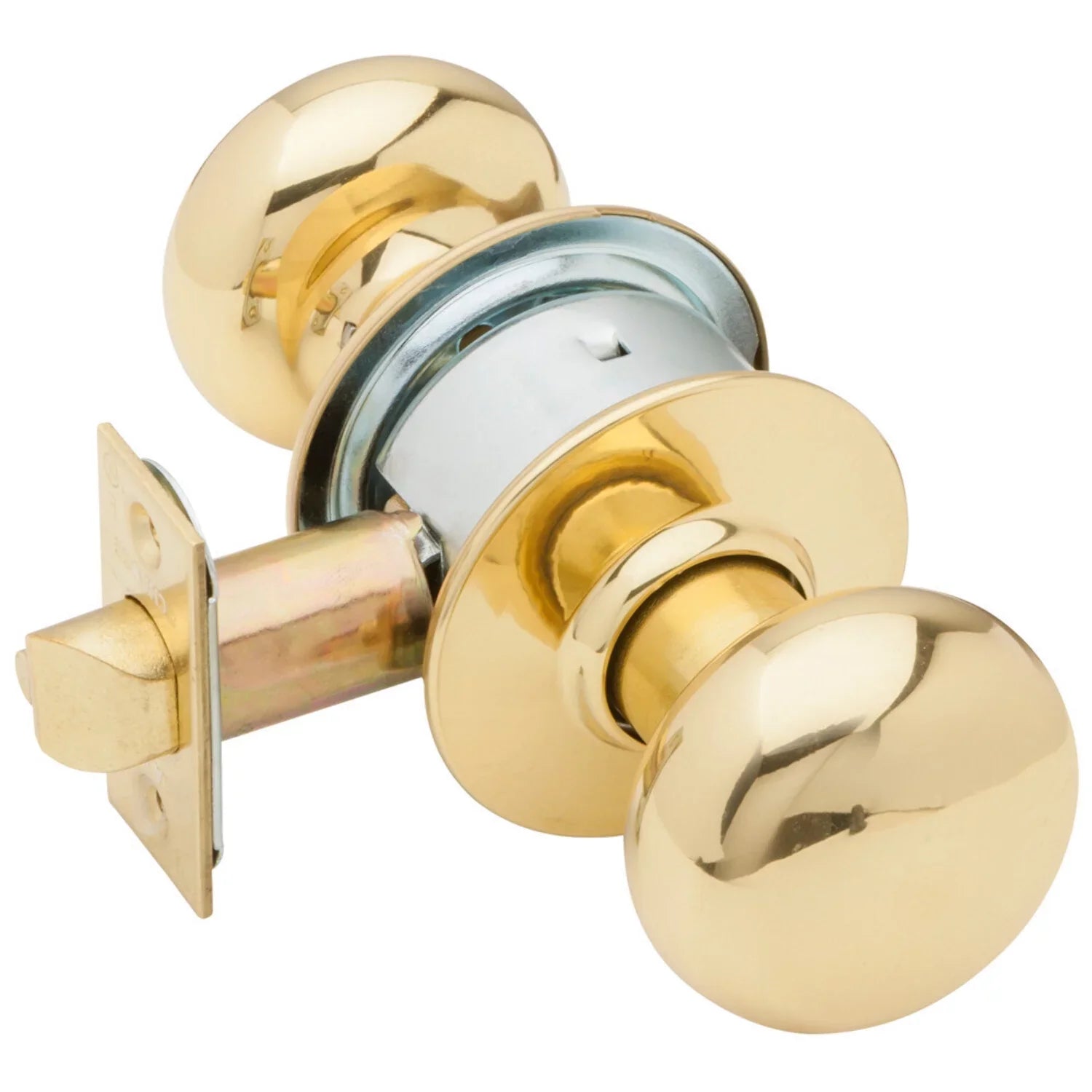 2 Cylindrical Non-Keyed Bright Lock 605 Grade Finish Knob Brass A10S PLY Passage Schlage Non-handed Plymouth