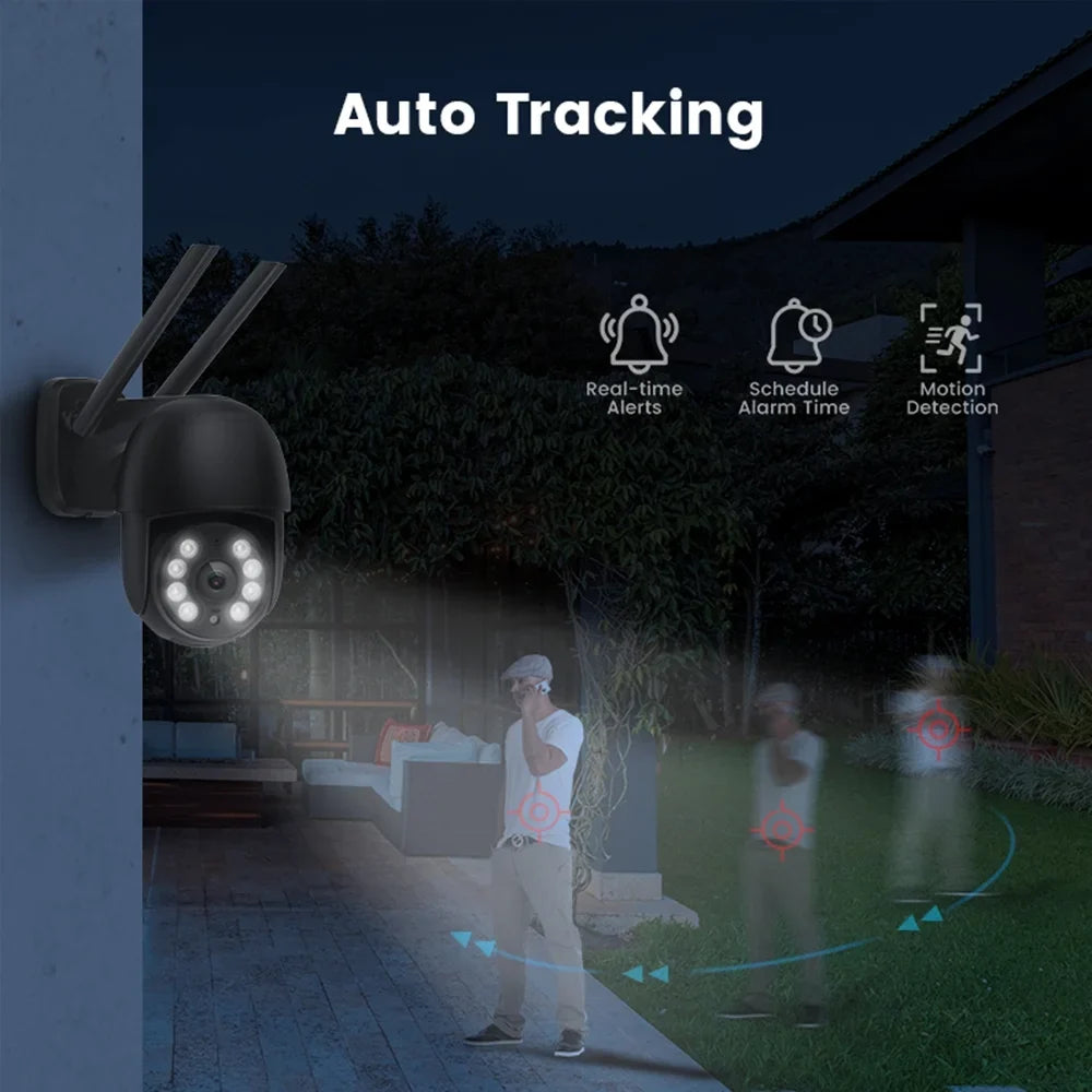 with Motion for Camera Full Cameras Pan/Tilt Wifi Vision, Outdoor, Wireless Security Color Night 2.4G Surveillance and Multi-Platform Audio, 4MP LISUEYNE 2-Way Siren, Detection