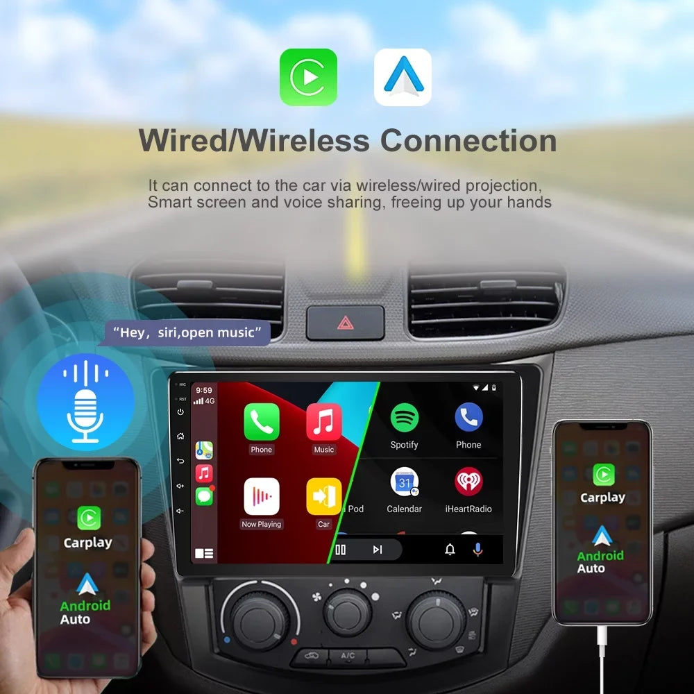 For Car Toyota GPS Carplay 9" 2+32G Cruiser Fj 2007-2014 Stereo Radio 12 Android Navi