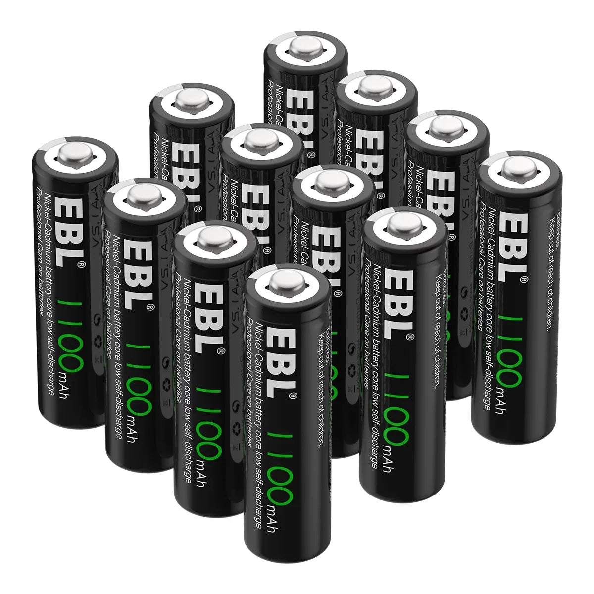 Lights Batteries 160-PCS AA 1.2V Solar EBL Ni-Cd Rechargeable NiCd 1100mAh