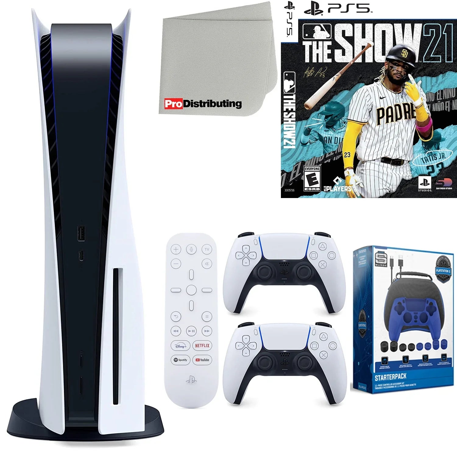 White Disc) Version Accessory and 5 Starter Bundle Cleaning Sony Kit Playstation Controller, 21, (Sony Disc Extra with Microfiber MLB Media PS5 Remote, Cloth Show The