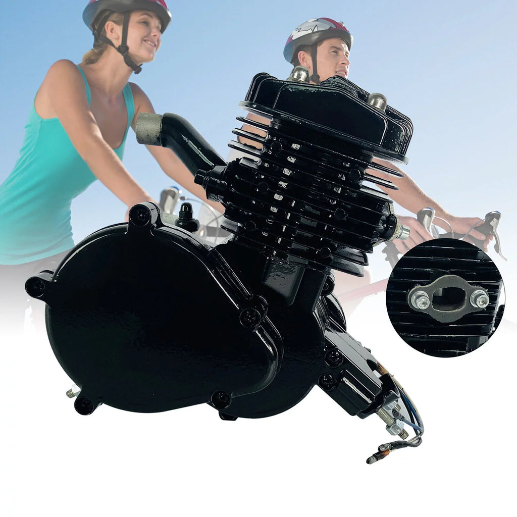 Motor Bicycle Air-Cooled Engine Bike Black Gas Petrol 2-Stroke 80cc Full Motorized Miumaeov Single Assembled Cylinder