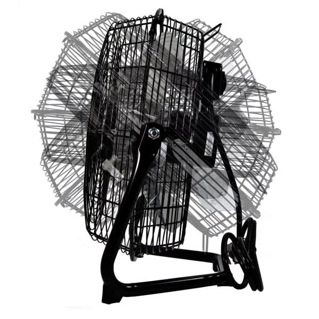 Adjustable Construction, Feet, Tilt, and Fan Zone Cradle/Floor Comfort 12â?3-Speed Handle, Carry All-Metal with Black 180-Degree Rubber