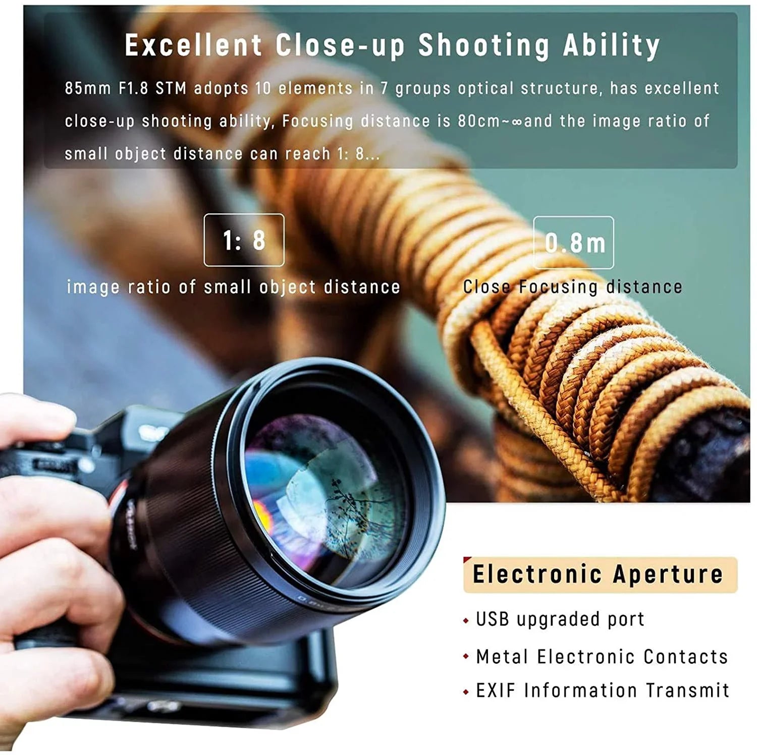 Black A7RIII A7SII Focus E-Mount a6400 A7III a6500 Camera Support Auto AF for STM F1.8 Lens Viltrox Sony 85mm A7II Sony a6300- Full-Frame