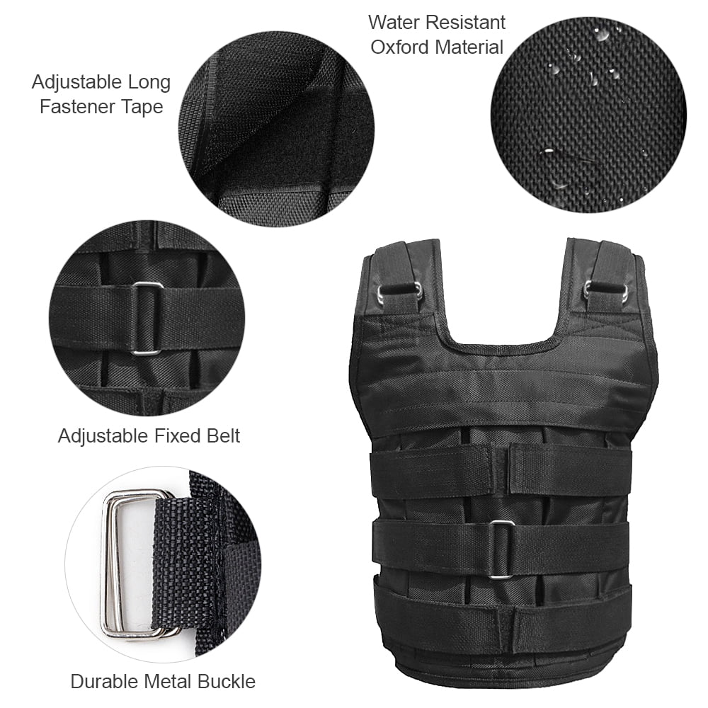 (Empty) Adjustable Loading Weighted Oxford Training Tomfoto Jacket Cloth Weight Strength 50kg Vest Loading Exercise Max Weight