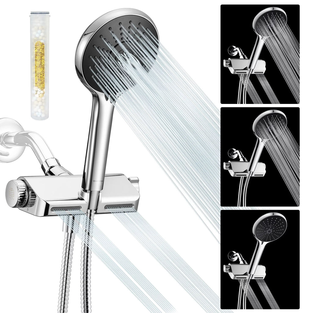 HOPOPRO Combo Filter Modes Head SPA Hand High Shower Pressure Showerhead 1 Shower Head System Handheld Shower 5 3 in and with Massage Held
