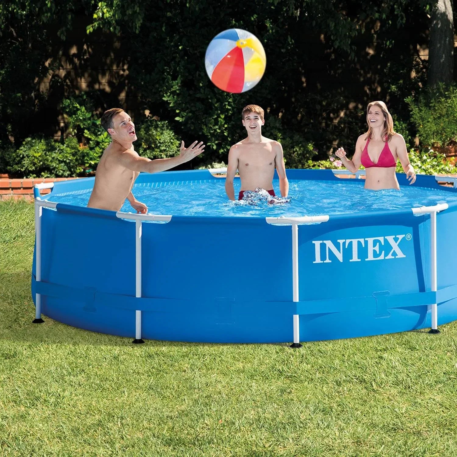 330 Above x Filter Pool Ground GPH Foot Round Intex + Frame Pump Metal 10 2.5