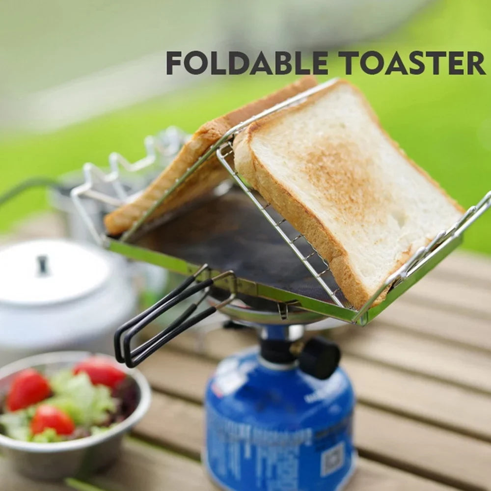 Toaster - Backpacking, and Bread Rack for Folding Camp Steel Stove Camping, Stainless Toaster Ideal Picnics