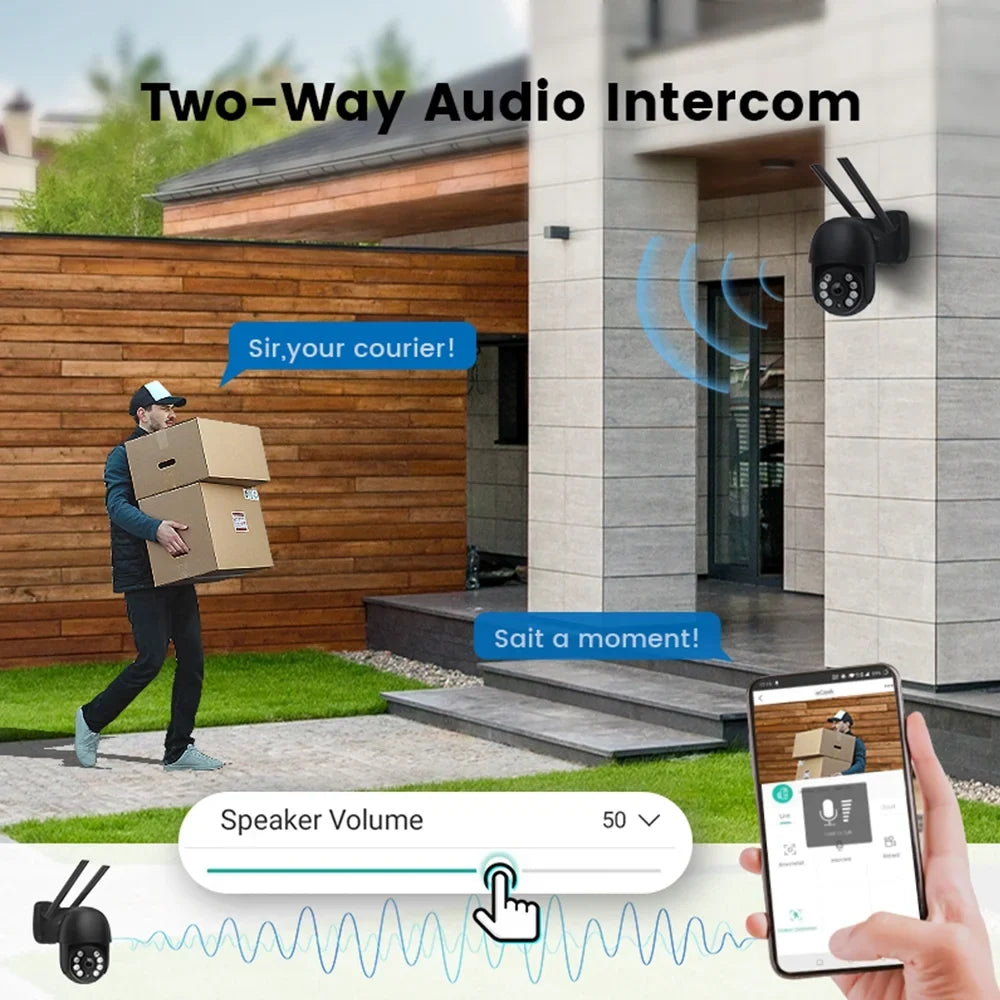 with Motion for Camera Full Cameras Pan/Tilt Wifi Vision, Outdoor, Wireless Security Color Night 2.4G Surveillance and Multi-Platform Audio, 4MP LISUEYNE 2-Way Siren, Detection