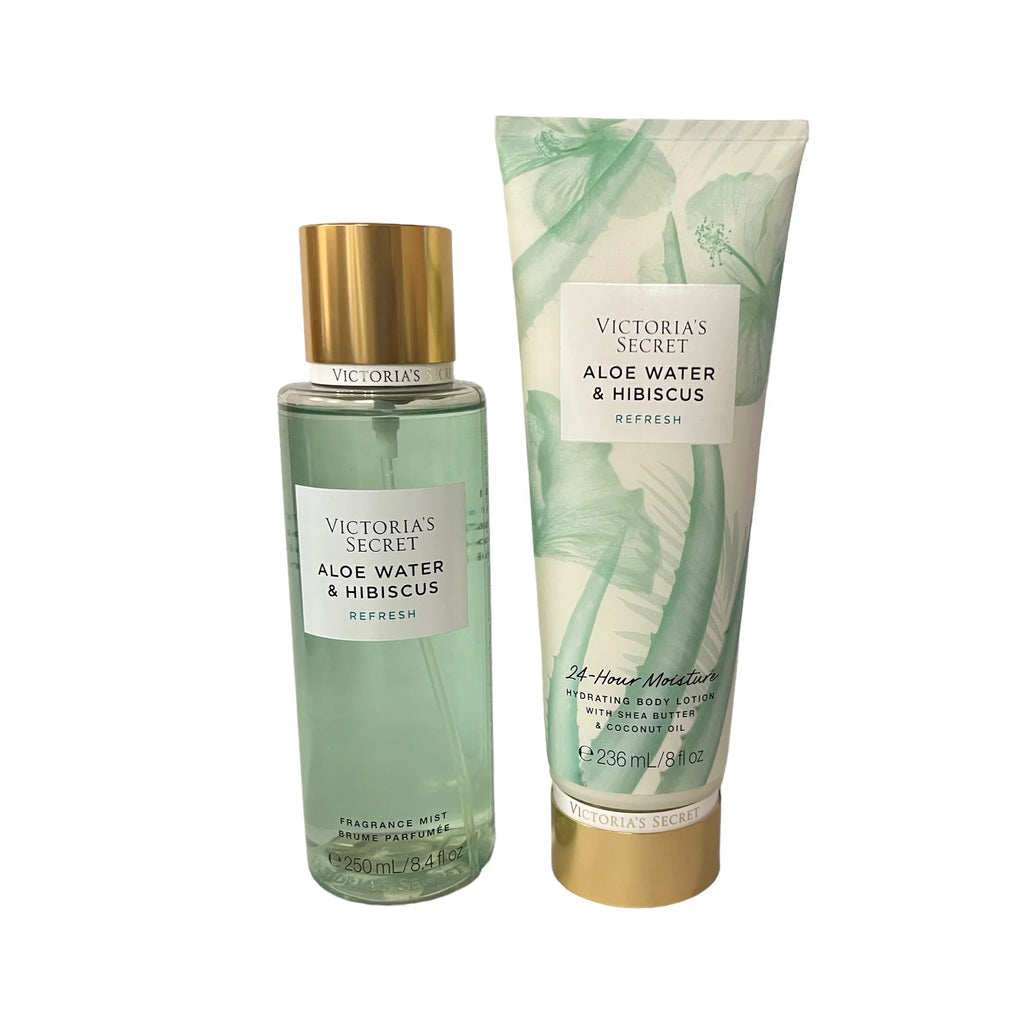Beauty Natural Water Mist Fragrance Lotion Victoria's Body Set Secret & Aloe Hibiscus &