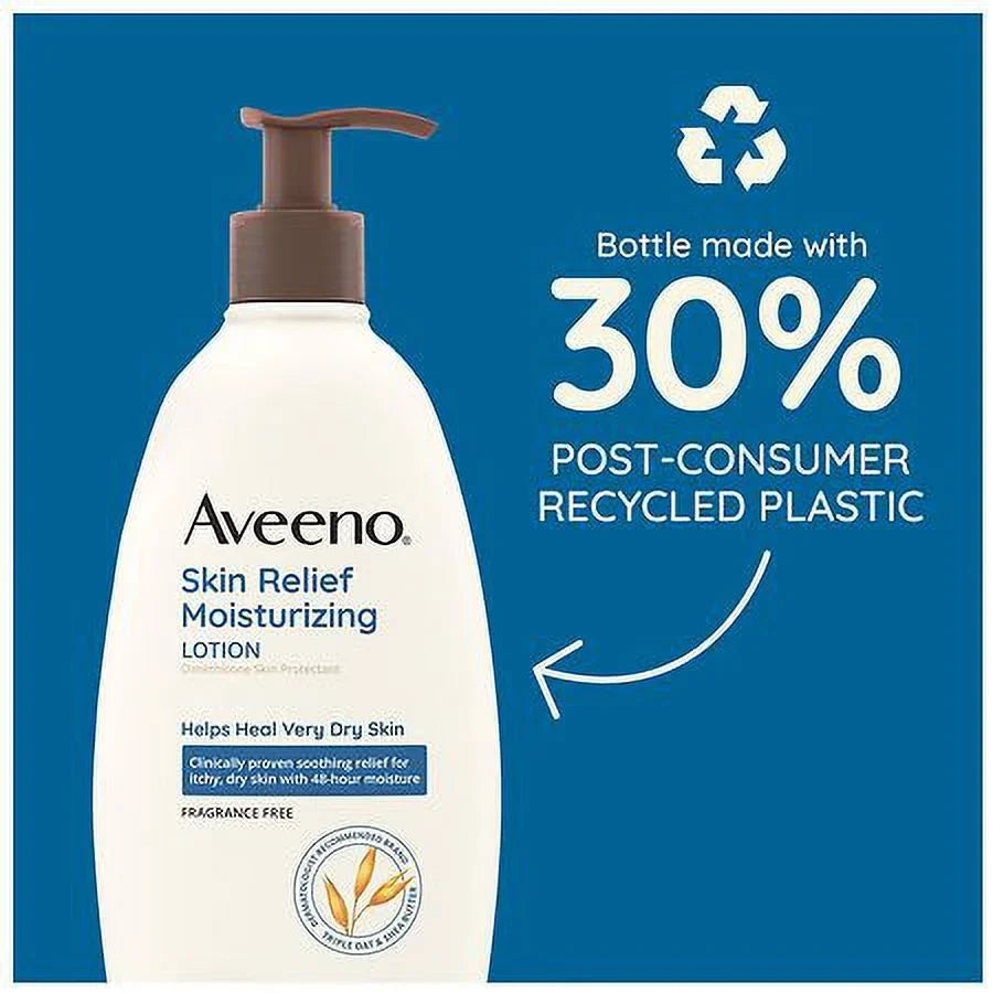 Moisturizing Relief Aveeno oz 33.0 fl for Very 2 Skin Lotion Skin Fragrance-Free Dry Pack of