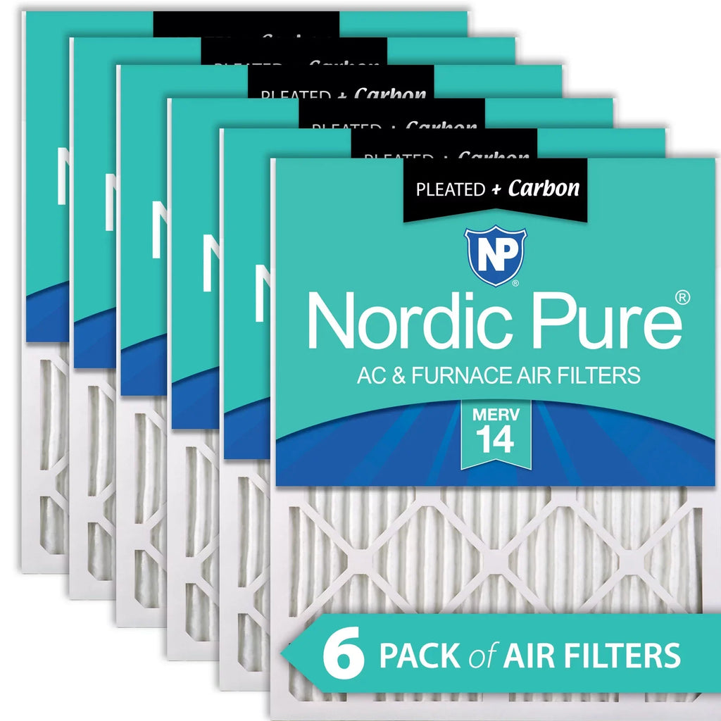 Pure Plus 14 Filters Pack 6 Pleated Carbon MERV 12x18x1 Air Nordic