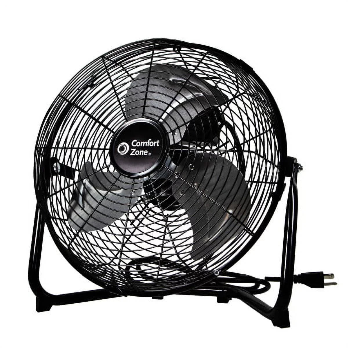 Adjustable Construction, Feet, Tilt, and Fan Zone Cradle/Floor Comfort 12â?3-Speed Handle, Carry All-Metal with Black 180-Degree Rubber
