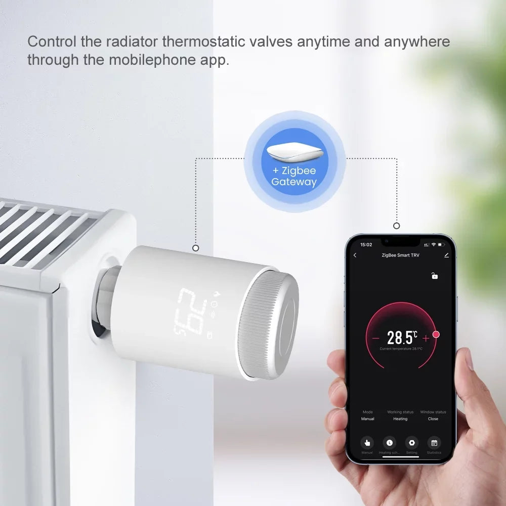 Valves Radiator Control Thermostat Compatible Home App Heating Wireless Home Radiator with Tomshoo Thermostat Intelligent Mobilephone Thermostatic Temperature Controller