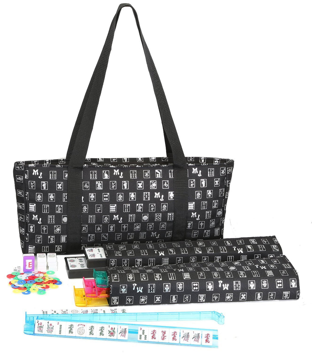 Soft and Silver included) Replacement Direct - wraps Soft bag, tiles, two trays, Case Case, includes matching MJ Designer Black a not Jongg Logo (Replacement and Only racks & Mah bonus pushers