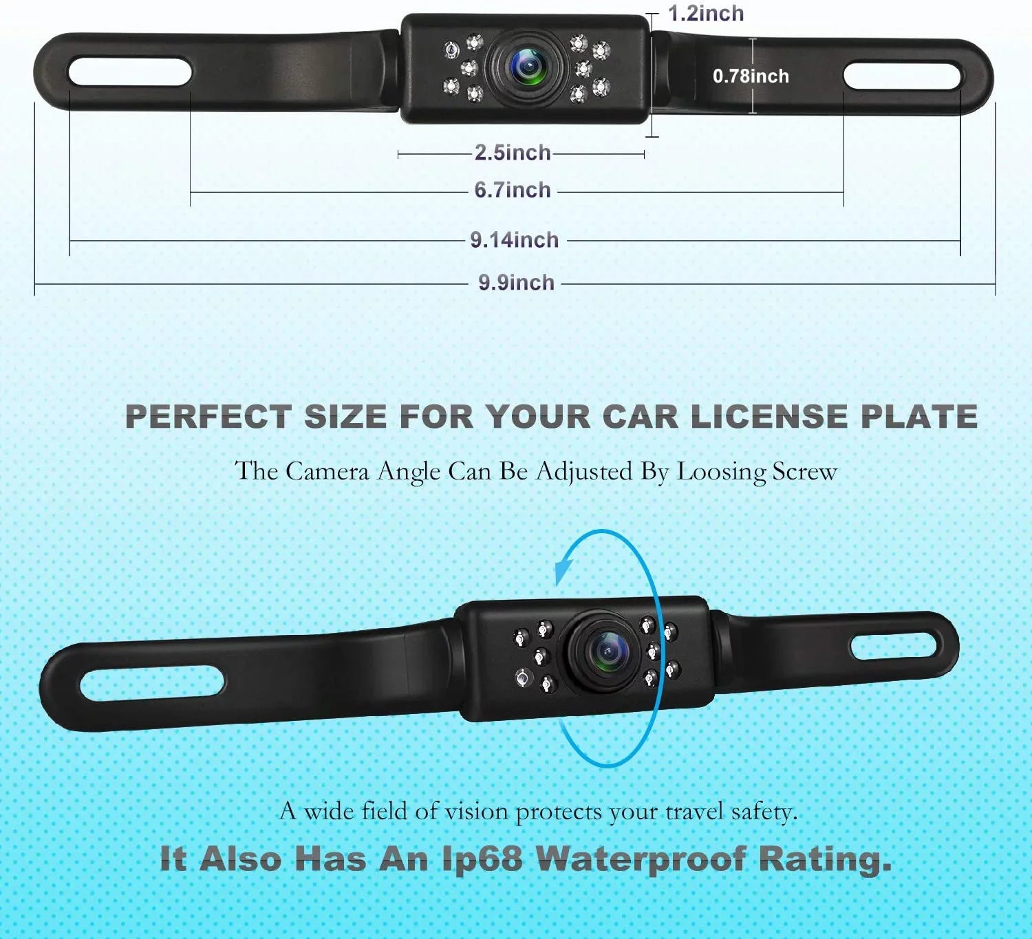 Mount Backup License Night Plate Absolute CAM600 Vision Universal Camera View Rear