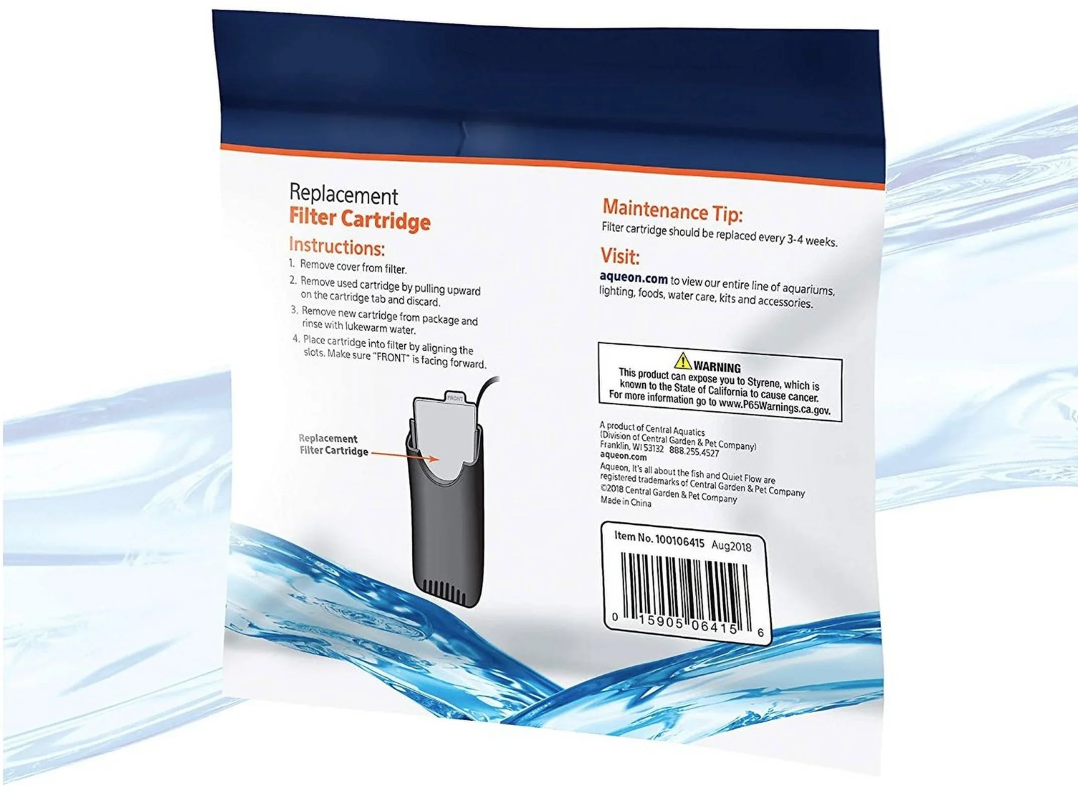 Filter of [Pack Aqueon count E 3 4] X-Small Cartridges for Internal Filter Replacement Power