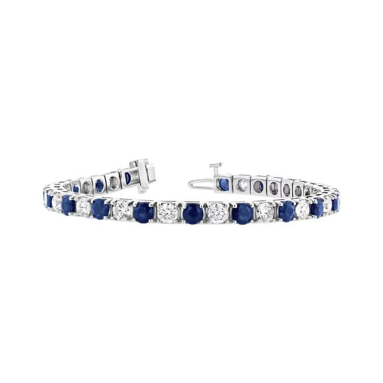 14K Gold Louis BB45SD-WG CTW 6.25 Sapphire White Diamond Creations Diamond Bracelet, &