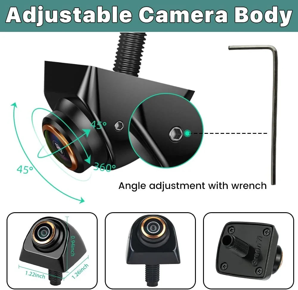 Gold HD Reverse with GreenYi Camera Camper, 720P RV, for Cam Backup/Front/Side Car, Rear View AHD Rim, SUV, Trailer,